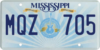 MS license plate MQZ705