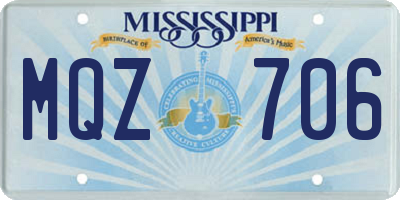 MS license plate MQZ706