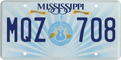 MS license plate MQZ708