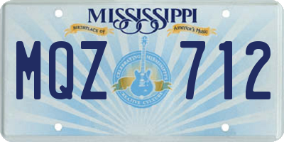 MS license plate MQZ712