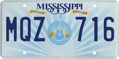 MS license plate MQZ716