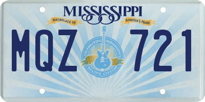 MS license plate MQZ721