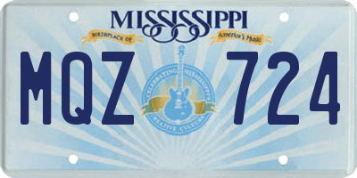 MS license plate MQZ724
