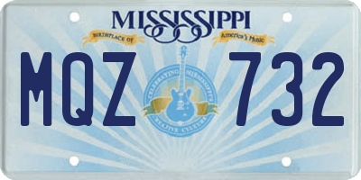 MS license plate MQZ732