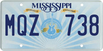 MS license plate MQZ738