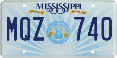 MS license plate MQZ740