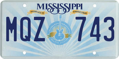 MS license plate MQZ743