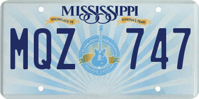 MS license plate MQZ747