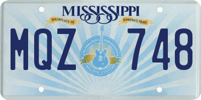 MS license plate MQZ748