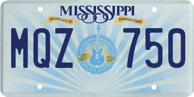 MS license plate MQZ750