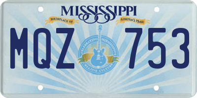 MS license plate MQZ753
