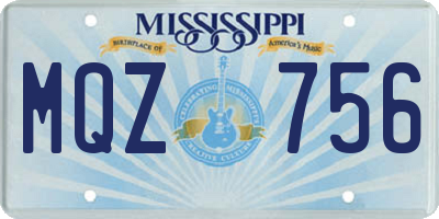 MS license plate MQZ756