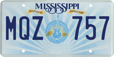 MS license plate MQZ757