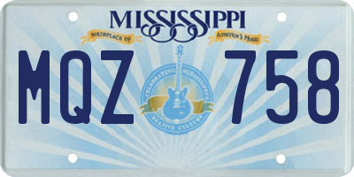 MS license plate MQZ758