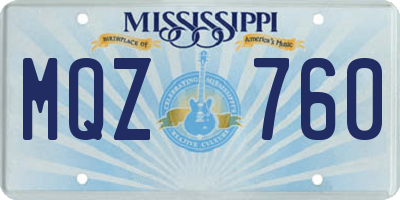 MS license plate MQZ760