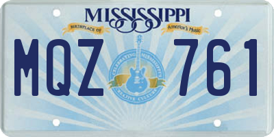 MS license plate MQZ761