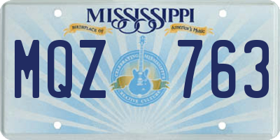 MS license plate MQZ763