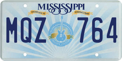 MS license plate MQZ764