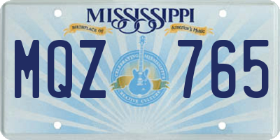 MS license plate MQZ765