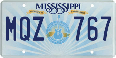 MS license plate MQZ767