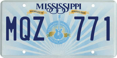 MS license plate MQZ771