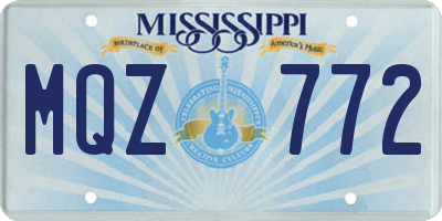 MS license plate MQZ772