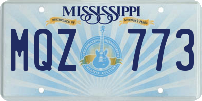MS license plate MQZ773