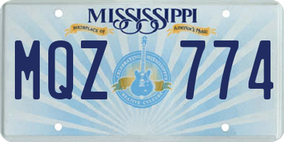 MS license plate MQZ774