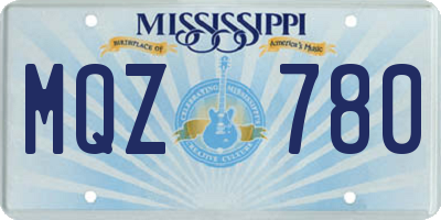 MS license plate MQZ780