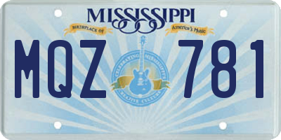 MS license plate MQZ781