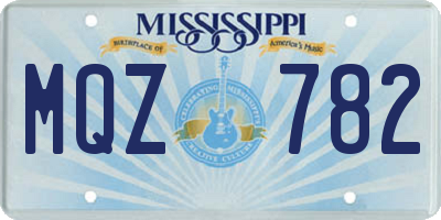 MS license plate MQZ782