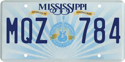 MS license plate MQZ784
