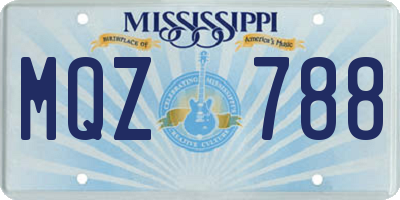 MS license plate MQZ788