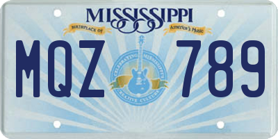 MS license plate MQZ789