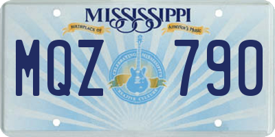 MS license plate MQZ790