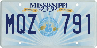 MS license plate MQZ791