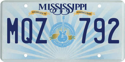 MS license plate MQZ792