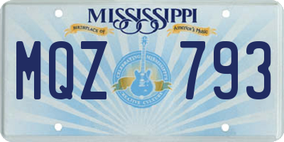 MS license plate MQZ793