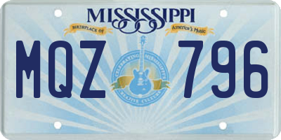 MS license plate MQZ796