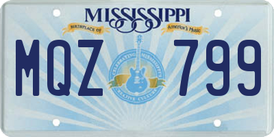 MS license plate MQZ799