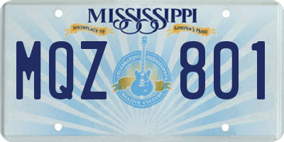 MS license plate MQZ801