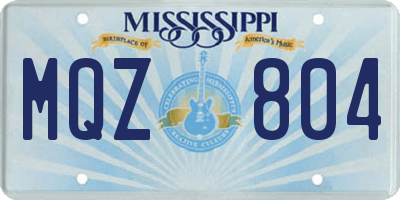 MS license plate MQZ804