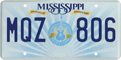 MS license plate MQZ806