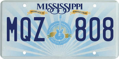 MS license plate MQZ808