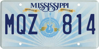 MS license plate MQZ814
