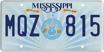 MS license plate MQZ815