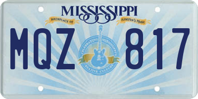 MS license plate MQZ817