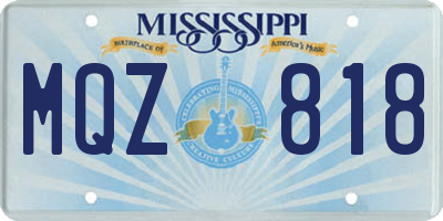 MS license plate MQZ818