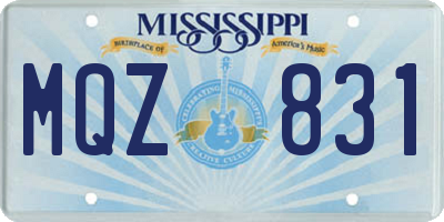 MS license plate MQZ831