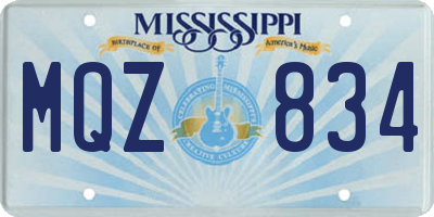 MS license plate MQZ834